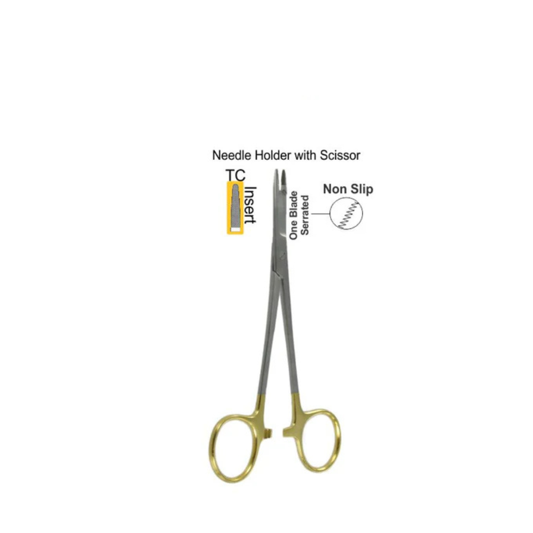 HG49-005ATC - Needle Holder, Olsen-Hegar, 14.5 cm / 6", With TC