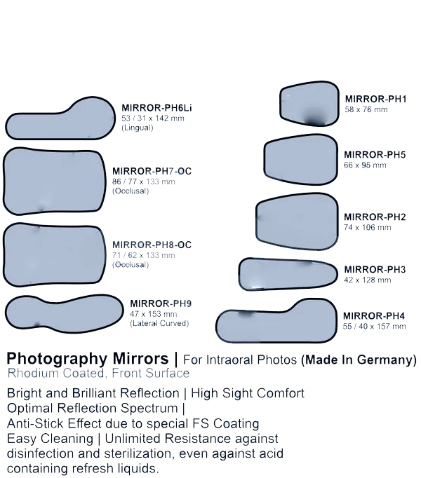 Photography Mirrors - Photography Mirrors | For Intraoral Photos (Made In Germany)