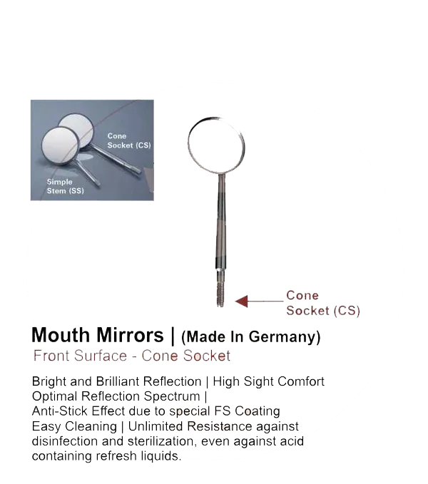 Mirror6-CS - Mouth Mirror No. 6, 26mm (Cone Socket) 12 Pcs/PKT
