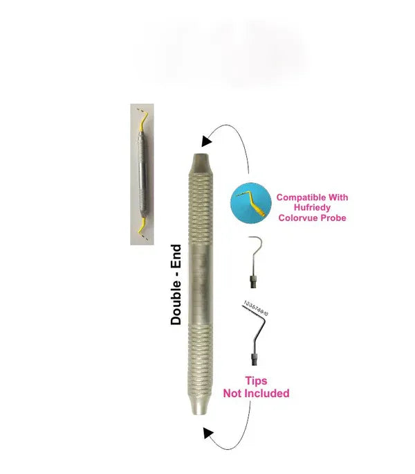 TIP-HDL3 - TIP HANDLE NO. 3: Double Sided, Implant & Probes Tips, Hollow Ergonomic