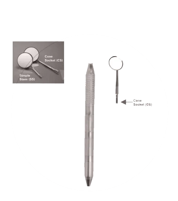 YM06-009H - Mirror Handle, Cone Socket, Hollow Ergonomic