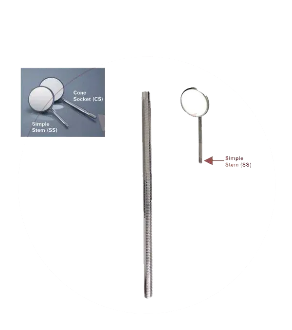 YM06-010 - Mirror Handle, Simple Stem, Solid, Hexagonal